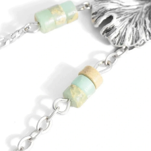 Amazonite Leaf Dangle Earrings Jasper Stone - Picture 4 of 4